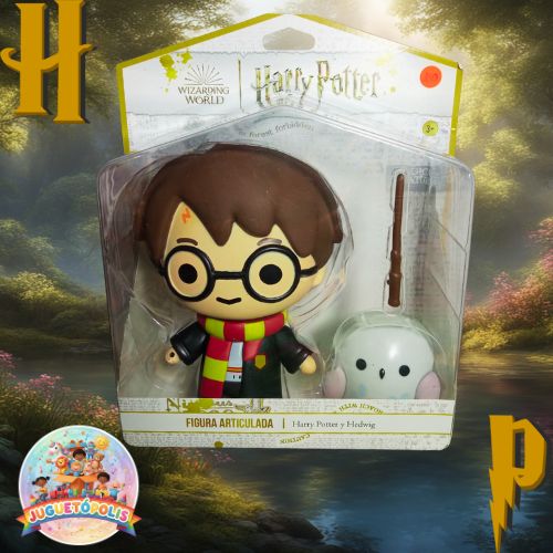 HARRY PÓTTER CON LECHUZA Y VARITA.